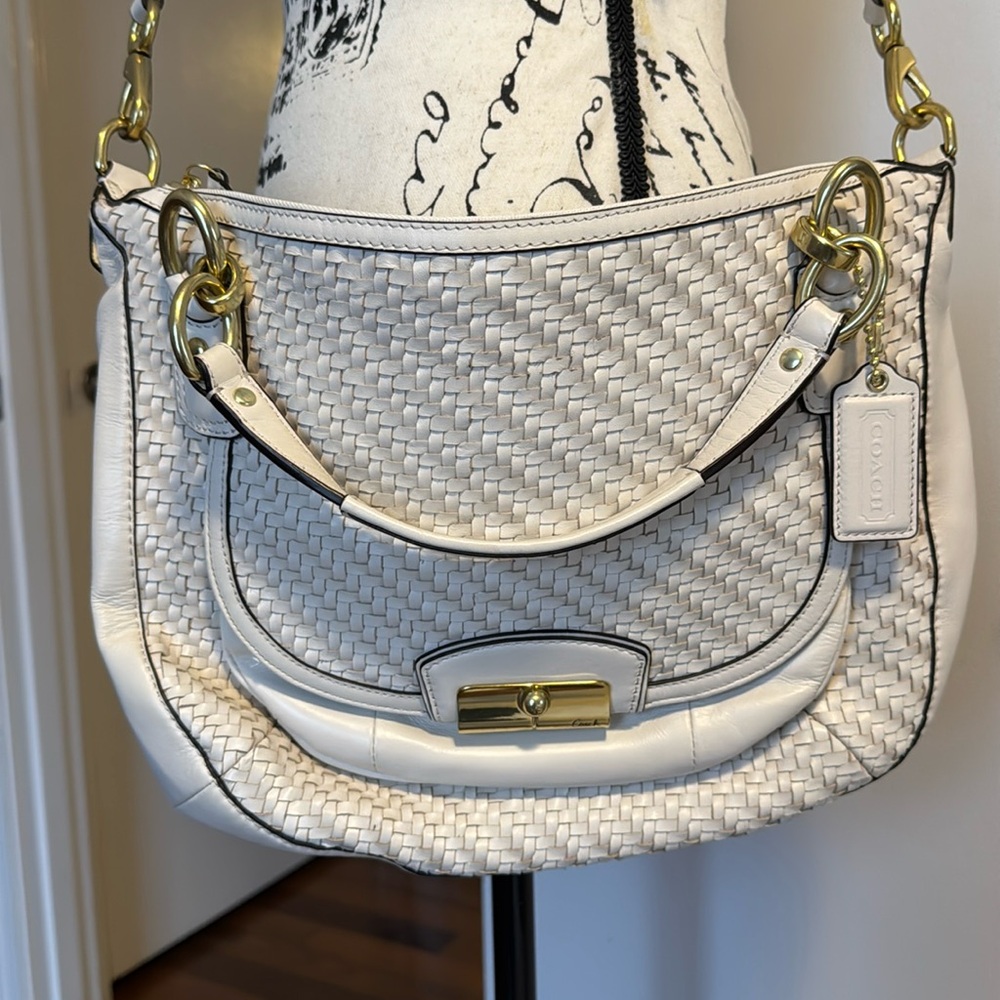 Cream/white Coach Crossbody Bag